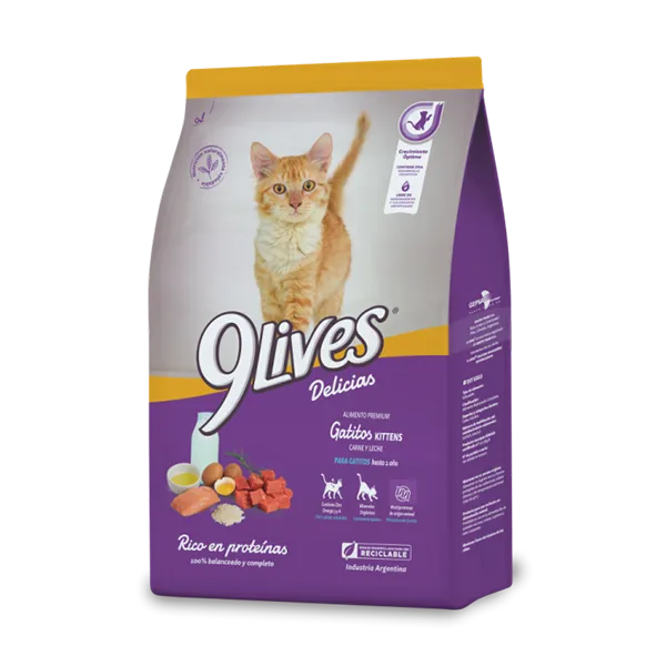 9 Lives Delicias Gatitos Carne y Leche