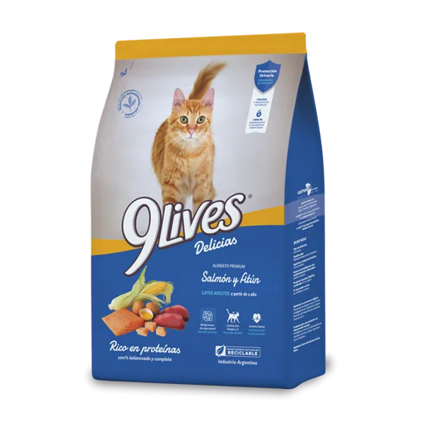 9 Lives Delicias Adulto Salmón y Atún