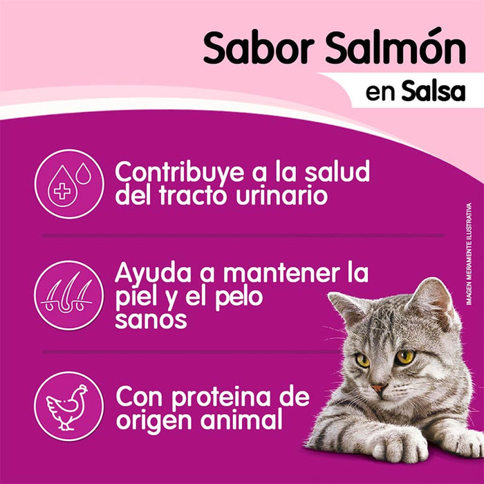 Sobre Salmón en salsa Whiskas Alimento Húmedo - Gato Adulto