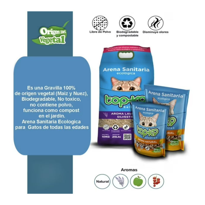 Arena Sanitaria Ecológica Top K9 Aroma Manzana