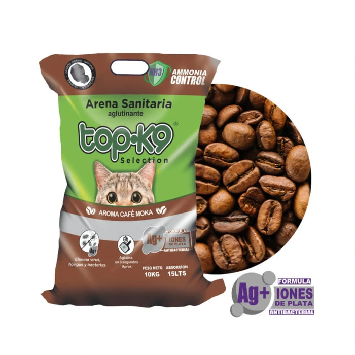 Arena Aglutinante Top k9 con Iones de Plata Aroma Café Moka
