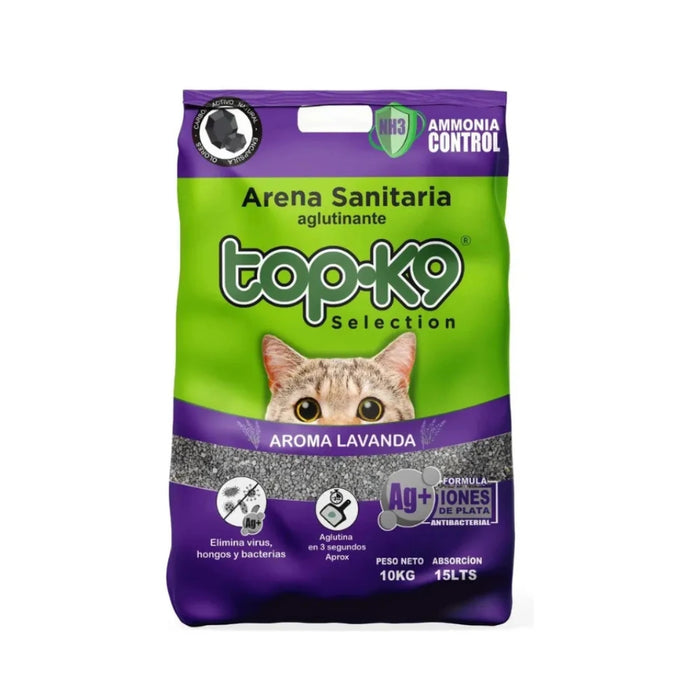 Arena Aglutinante Top k9 con Iones de Plata Aroma Lavanda