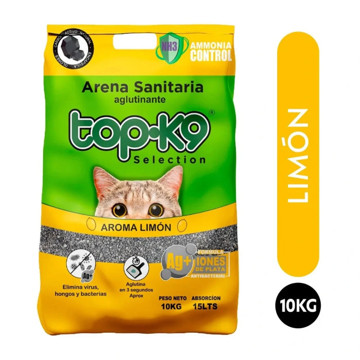 Arena Aglutinante Top k9 con Iones de Plata Aroma Limón