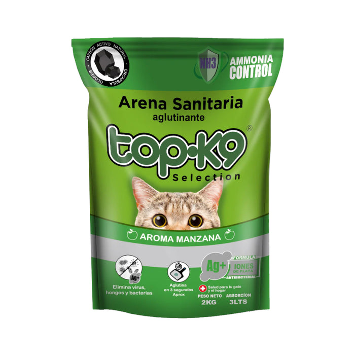 Arena Aglutinante Top k9 con Iones de Plata Aroma Manzana