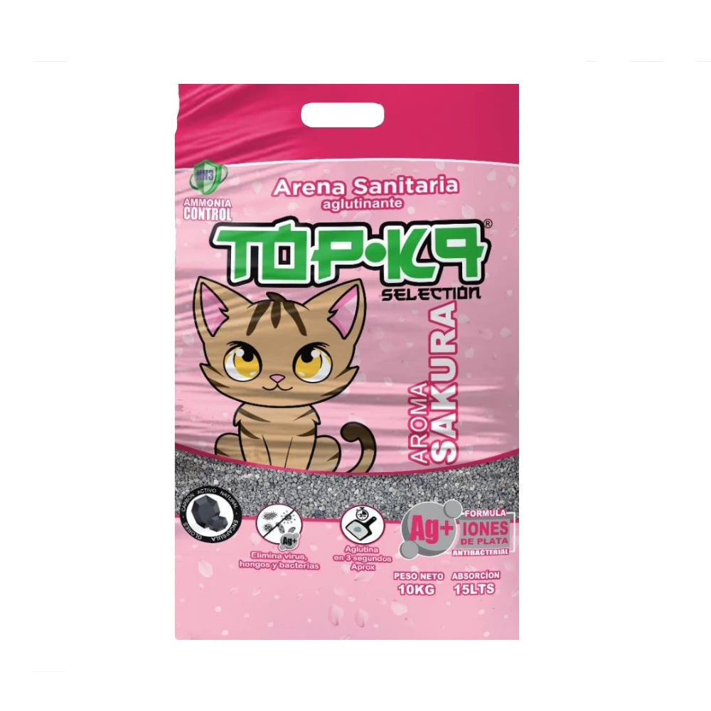 Arena Aglutinante Top k9 Iones de Plata Sakura | Bodega de la Mascota
