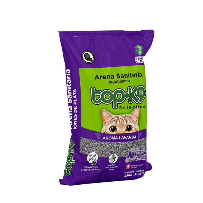 Arena Aglutinante Top k9 con Iones de Plata Aroma Lavanda