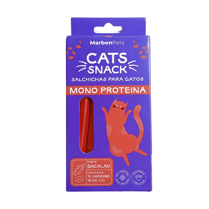 Cats Snack Salchichas Monoproteicas de Bacalao