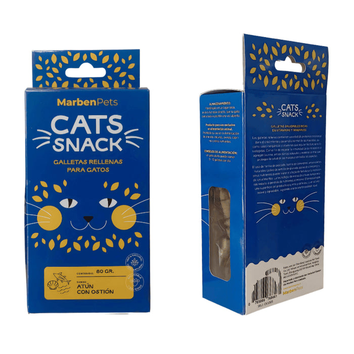 Cats Snack Galletas Rellenas Sabor Atún con Ostión