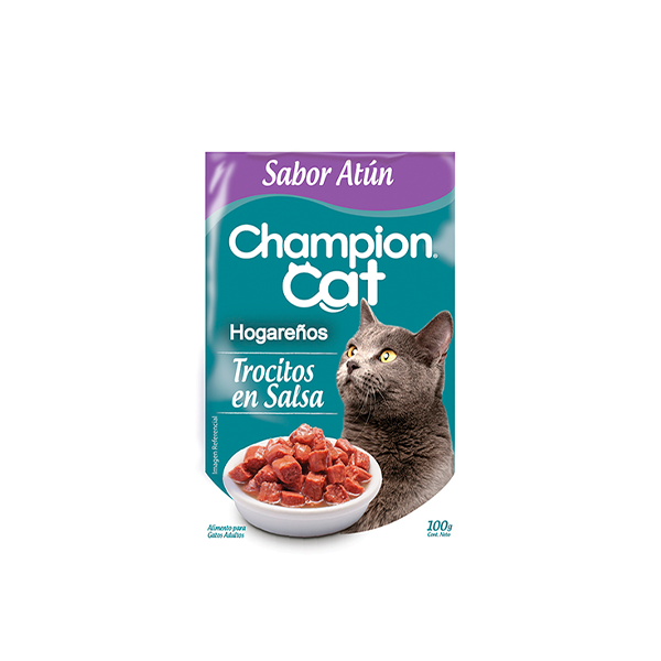 Sobre Champion Cat Hogareños Trocitos en salsa Sabor Atún