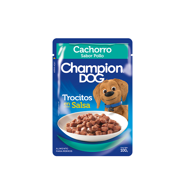 Sobre Champion Dog Cachorro, sabor Pollo en salsa