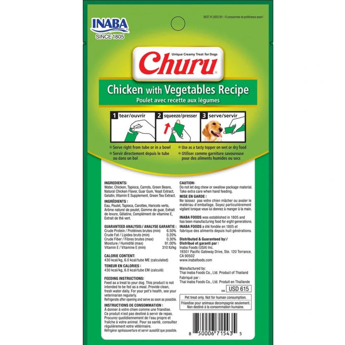 Churu para Perro, sabor Pollo con Vegetales 8 Unidades
