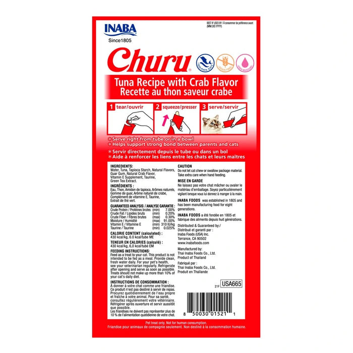 Churu para gato, sabor Atún con Cangrejo