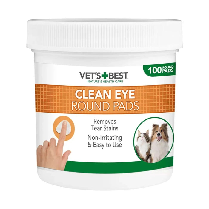 Clen Eye Round Pads Vet's Best Toallitas Limpieza de Ojos