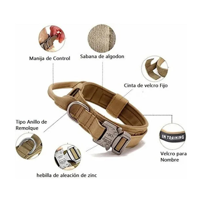 Collar Tactico Reforzado y Asa Talla M