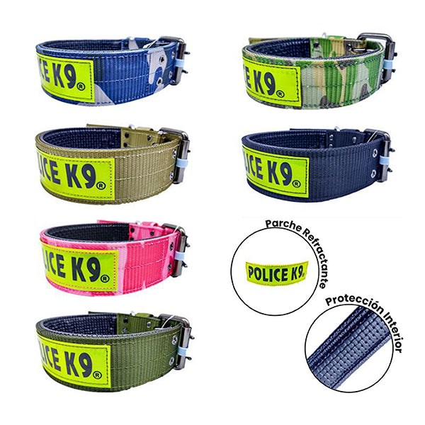 Collar Tela POLICE K9 para perros Buen Amigo - Talla XL