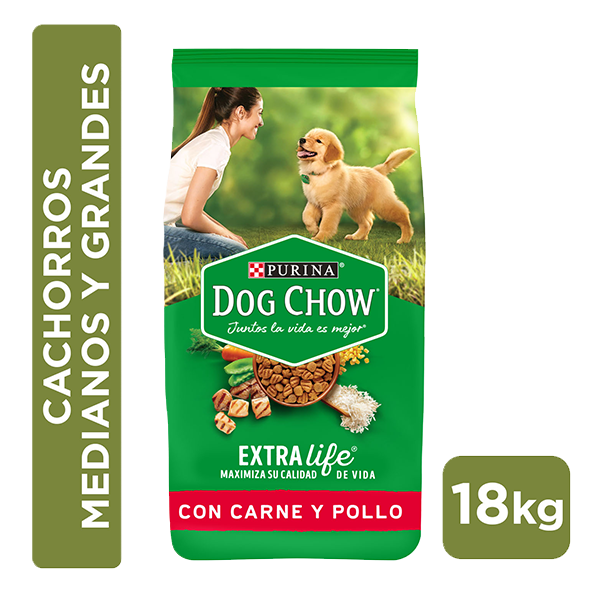 Dog Chow Carne y pollo para perros cachorros medianos y grandes