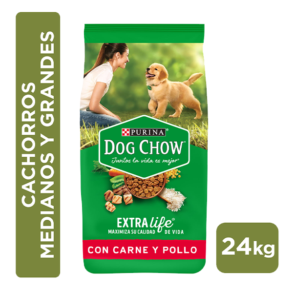 Dog Chow Carne y pollo para perros cachorros medianos y grandes