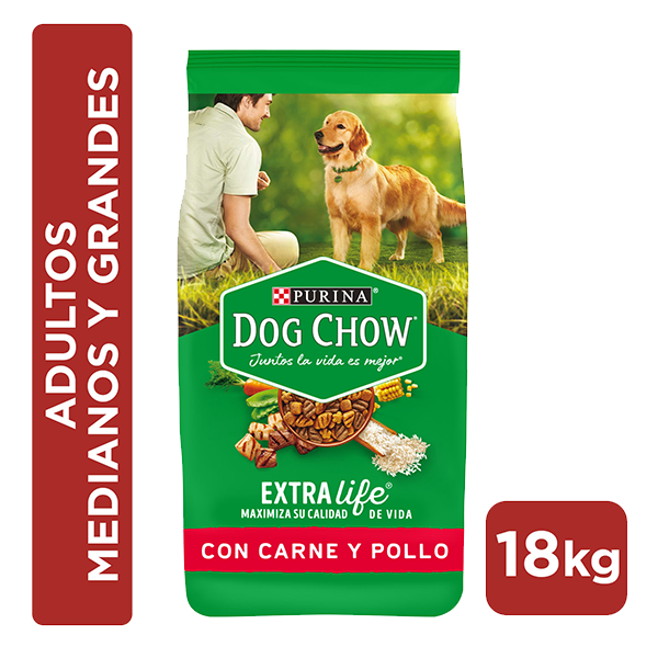 Dog Chow adultos medianos y grandes, sabor carne y pollo