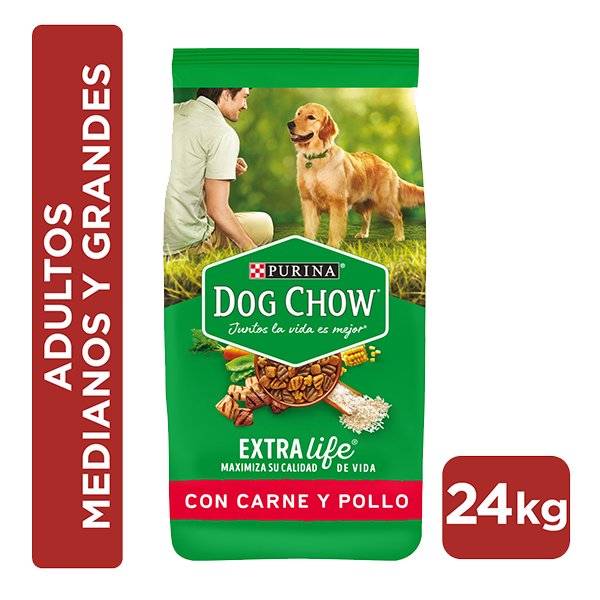 Dog Chow adultos medianos y grandes, sabor carne y pollo