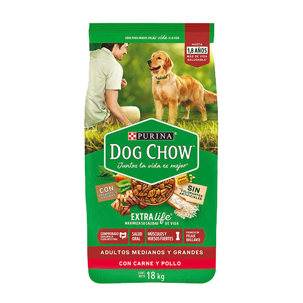 Dog Chow adultos medianos y grandes, sabor carne y pollo