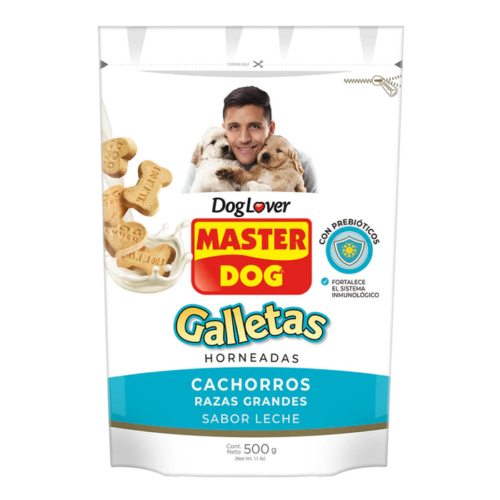 Galletas Master Dog Cachorros Razas Grandes Sabor Leche