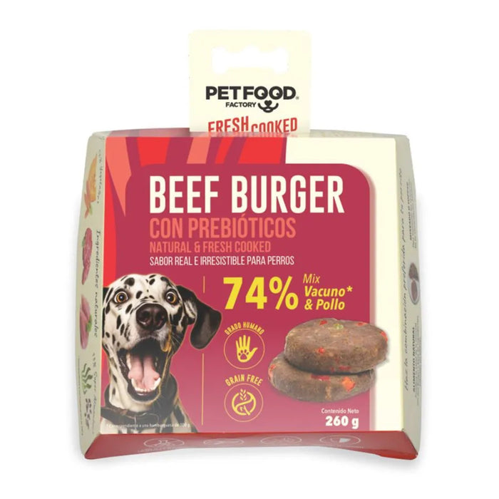 Hamburguesa de Vacuno y Pollo para Perro Pet Food Factory