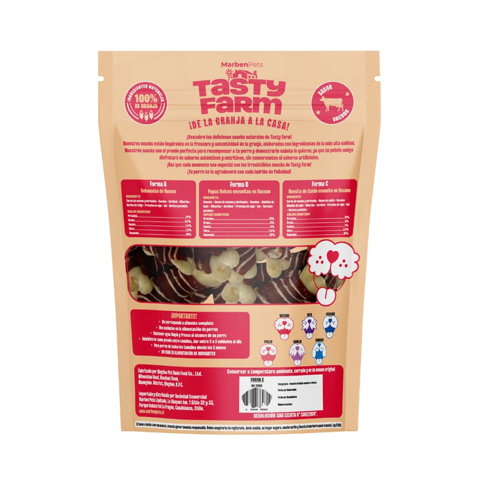 Huesos de Calcio Envuelto en Vacuno 400g Tasty Farm