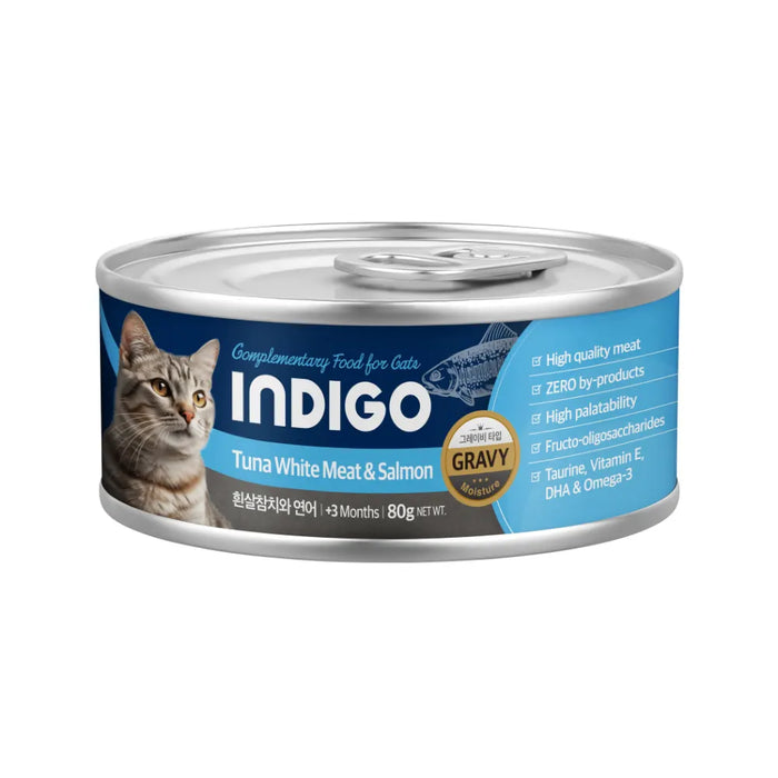 Indigo Lata Gato Atún con Salmón