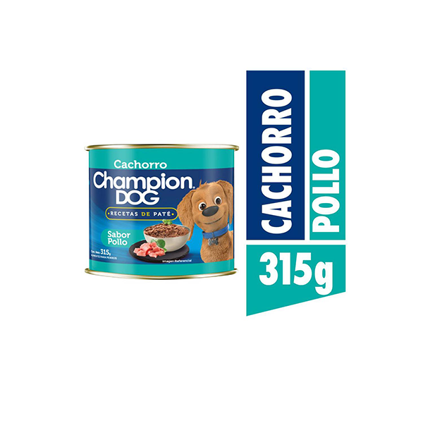 Lata Champion Dog Cachorro Paté Sabor Pollo, 315g