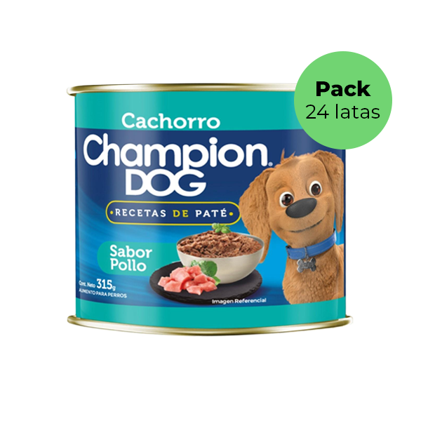 Lata Champion Dog Cachorro Paté Sabor Pollo, 315g