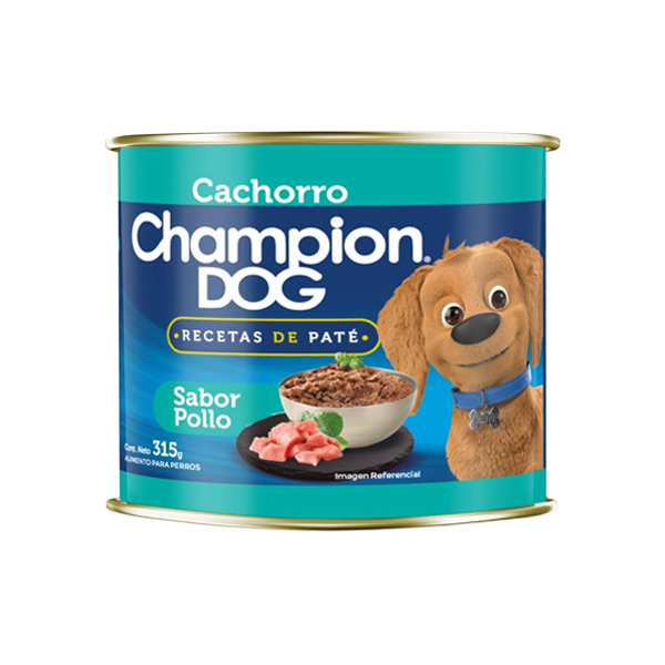 Lata Champion Dog Cachorro Paté Sabor Pollo, 315g