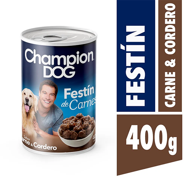 Lata Champion Dog Festín Carne y Cordero, 400g