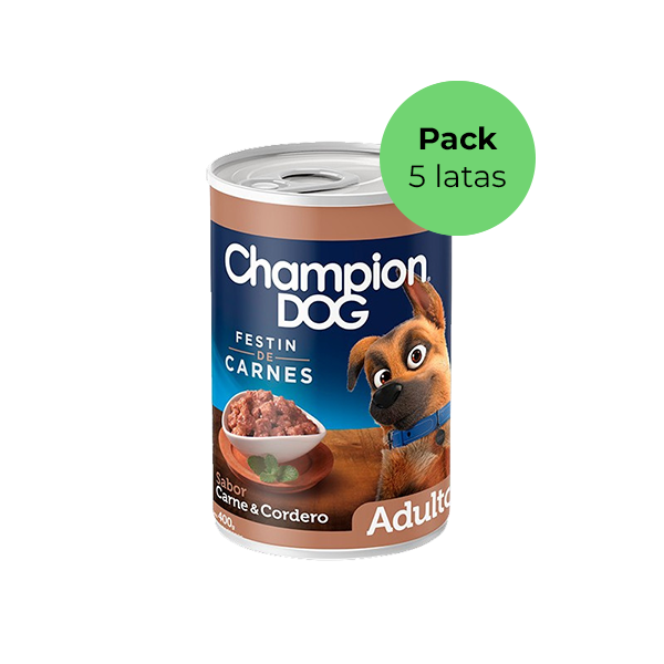 Lata Champion Dog Festín Carne y Cordero, 400g