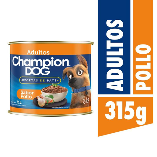 Lata Champion Dog Paté Sabor Pollo, 315g