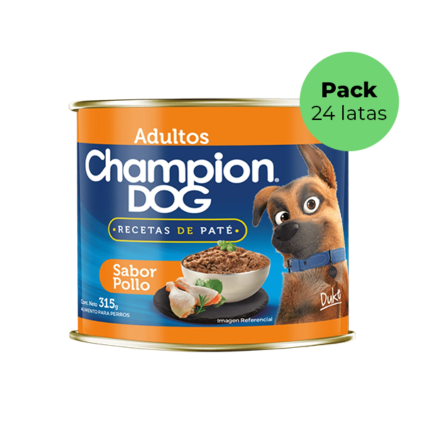 Lata Champion Dog Paté Sabor Pollo, 315g