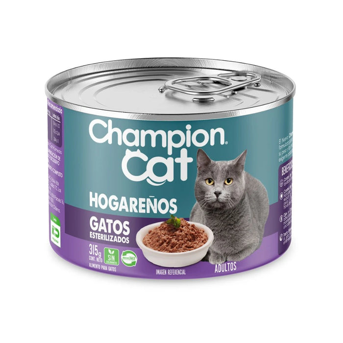 Lata Champion Cat Paté Hogareños Gatos Esterilizados