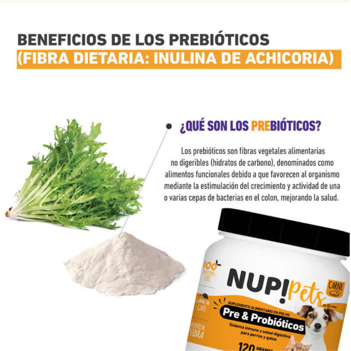 NUP! Pets Pre & Probióticos Pollo para perros y gatos
