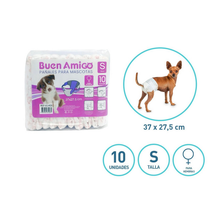 Pañal para Mascotas Hembras S Buen Amigo