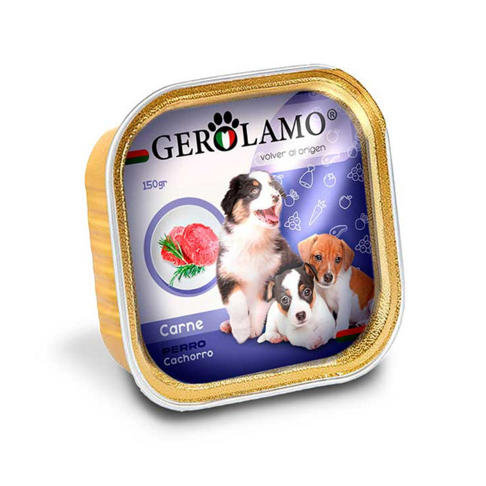 Paté para Perros Cachorros Sabor Carne Tarrina Gerolamo
