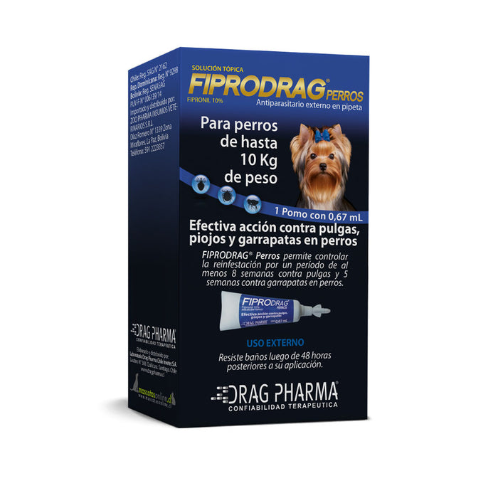 Pipeta Fiprodrag Perros hasta 10 kg