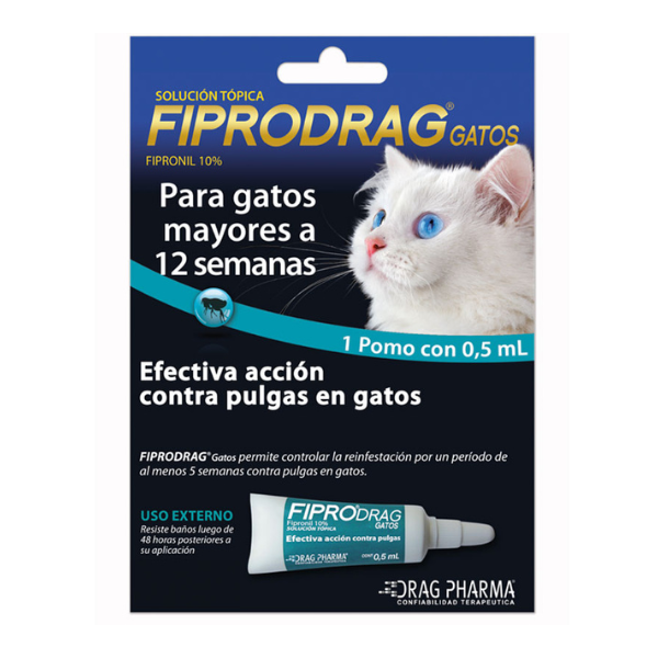 Pipeta Fiprodrag Gatos Mayores a 12 Semanas