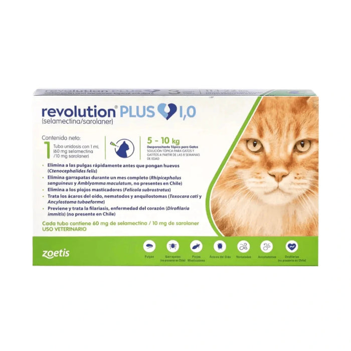 Pipeta Revolution Plus para Gatos 5 a 10 kg