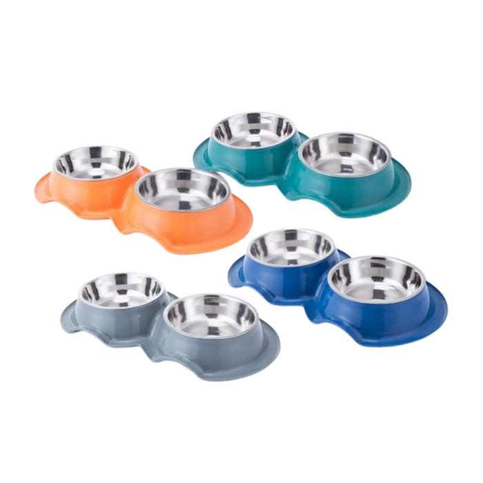 Plato Doble Acero Inoxidable Antihormiga