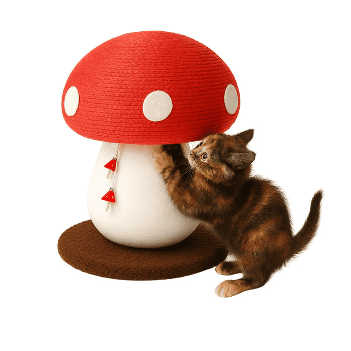 Rascador Forma de Hongo Rojo con Blanco