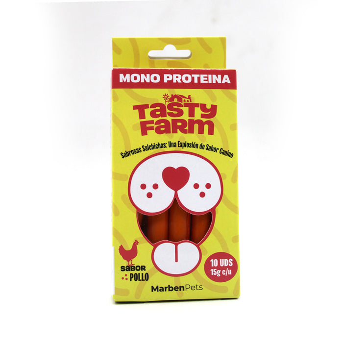 Snack Salchichas para Perros Sabor Pollo Tasty Farm