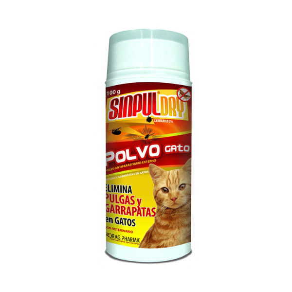 Sinpul en Polvo / Talco para Pulgas Y Garrapatas para gatos