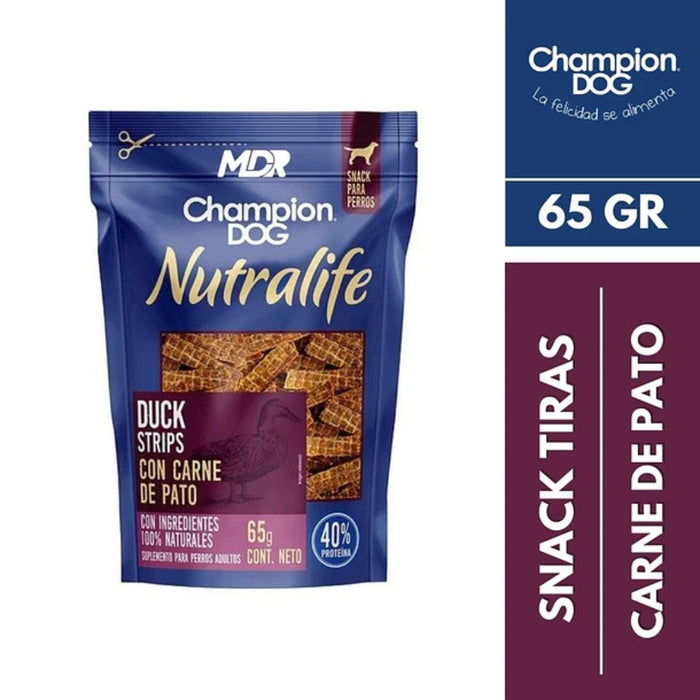 Snack Nutralife Tiritas de Pato Champion Dog