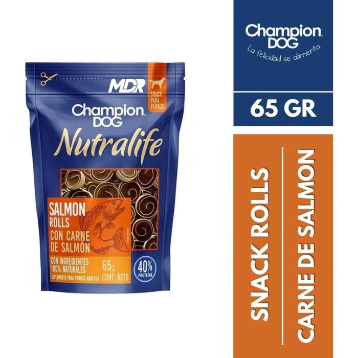 Snack Nutralife Rollitos de Salmón Champion Dog
