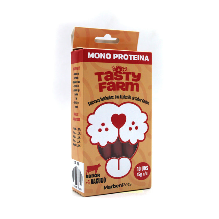 Snack Salchichas para Perros Sabor Vacuno Tasty Farm