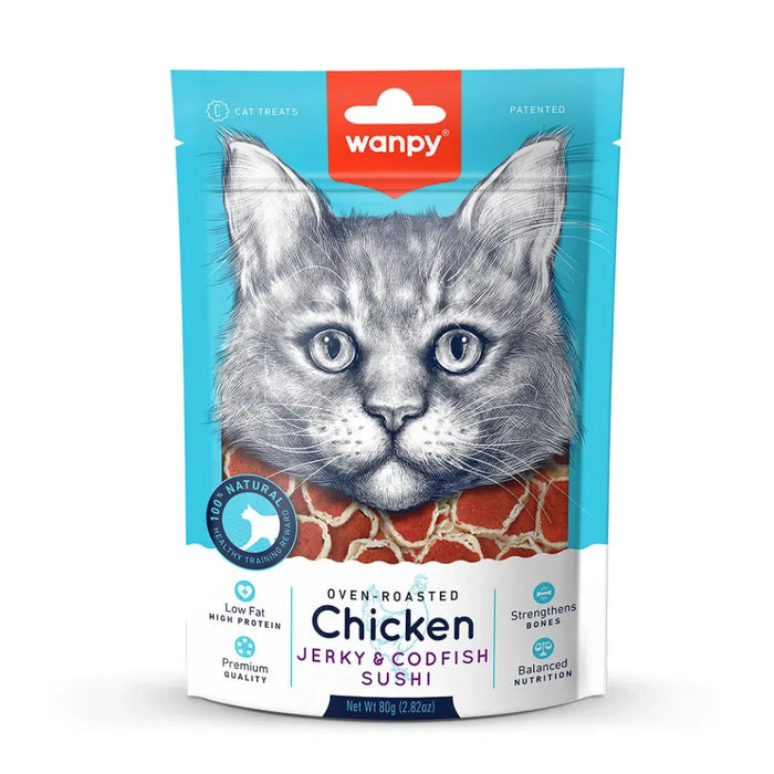Snack Wanpy Chicken Jerky & Codfish Sushi